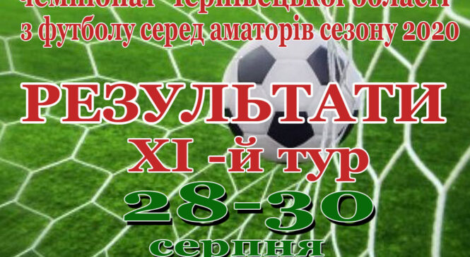 Результати ХI-го туру Першості Чернівецької області з футболу (станом на 31.08.2020 р.)