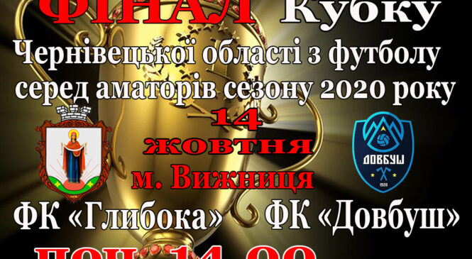 А Н О Н С Фінал Кубку Чернівецької області з футболу серед аматорів сезону 2020 року.