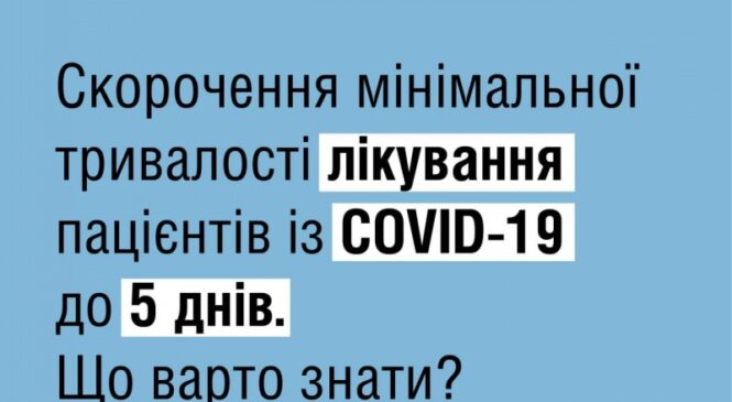 З 10 до 5 днів: в Україні скоротилась тривалість амбулаторного та стаціонарного лікування пацієнтів із COVID-19