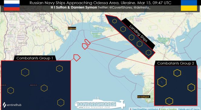 У напрямку  Одеси прямують 14 ворожих кораблів, ймовірно з окупованого Криму
