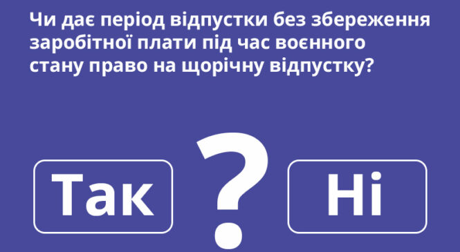 Чи дає період відпустки без збереження заробітної плати під час воєнного стану право на щорічну відпустку?