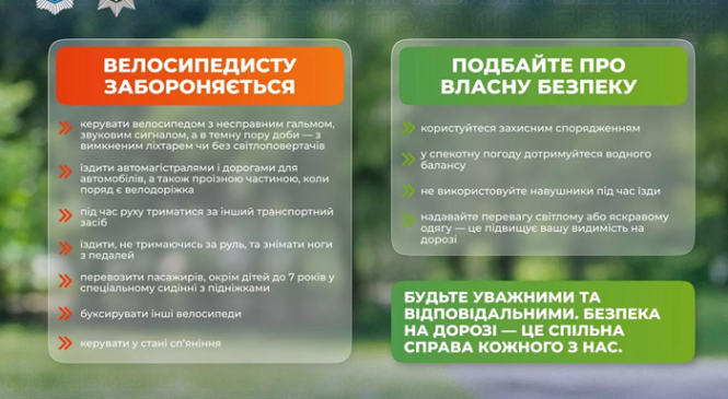 Велосипедисти — це учасники дорожнього руху, які повинні дотримуватися ПДР