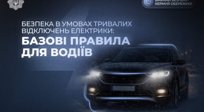 Базові правила для водіїв в умовах тривалих відключень світла, – інформує МВС України